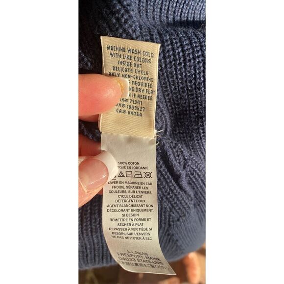 LL Bean Shaker Knit Open Long Cardigan Size M Blue - Picture 11 of 12